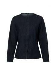 Opus Dżinsowa bluzka damska - Fartis Kobiety Bawełna niebieski jednolity, 34. Niebieskie bluzki damskie Opus, uniwersalny, bez wzorów, z bawełny, eleganckie, bez kołnierzyka, bez ramiączek. Za 399.95 zł.