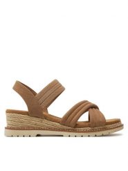 Skechers Espadryle Desert Chill-Sweet Crossing 114685/TAN Brązowy. Brązowe sandały damskie Skechers, bez wzorów, z materiału, bez obcasa, bez zapięcia. Za 139.99 zł.