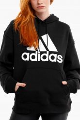 Bluza damska adidas Essentials Big Logo Oversized French Terry Hoodie. Czarne bluzy damskie Adidas, l, bez wzorów, z bawełny, z kapturem. Za 215.99 zł.
