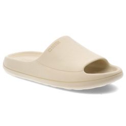 Beżowe Klapki Big Star Lekkie Piankowe Obuwie Damskie. Brązowe klapki damskie Big Star, bez wzorów, z materiału, retro, bez obcasa. Za 79.99 zł.