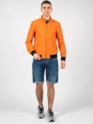 Geox Kurtka "Vincit Bomber" | M2520D T2473 | Mężczyzna | Pomarańczowy. Brązowe kurtki męskie Geox, m, bez wzorów, z bawełny, bez kaptura. W wyprzedaży za 359.00 zł.
