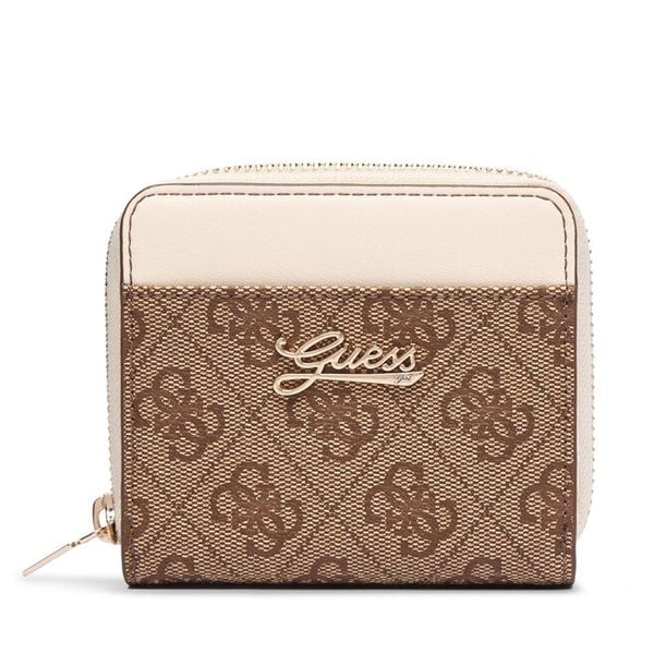 Portfel Guess. Brązowe portfele damskie Guess, z aplikacjami. Za 164.99 zł.
