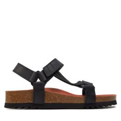 Sandały Scholl. Czarne sandały damskie Scholl, bez wzorów, bez obcasa, na płaskiej podeszwie, bez zapięcia. Za 229.99 zł.