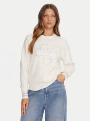 Guess Sweter W5BR42 Z26I2 Écru Relaxed Fit. Swetry damskie Guess, xl, z aplikacjami, z wiskozy, bez kołnierzyka, bez ramiączek, bez kaptura. Za 359.99 zł.