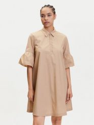 Marella Sukienka koszulowa Medicea 2515221192 Écru Relaxed Fit. Sukienki damskie Marella, bez wzorów, z bawełny, bez kołnierzyka, bez ramiączek, koszulowe. Za 329.99 zł.
