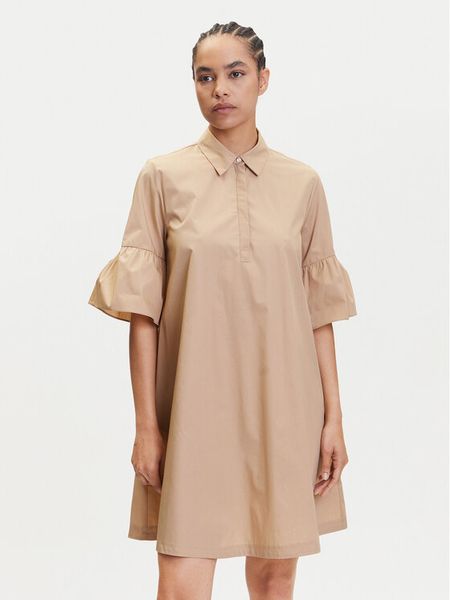 Marella Sukienka koszulowa Medicea 2515221192 Écru Relaxed Fit. Sukienki damskie Marella, bez wzorów, z bawełny, bez kołnierzyka, bez ramiączek, koszulowe. Za 279.99 zł.