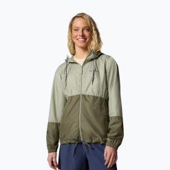 Kurtka przeciwwiatrowa damska Columbia Flash Forward II Windbreaker. Zielone kurtki damskie Columbia, bez wzorów, z softshellu, bez kaptura, trekkingowe. Za 169.99 zł.