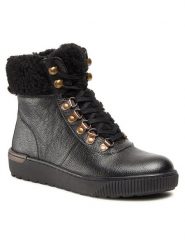 Go Soft Trzewiki WI23-PIKOLA-05 Czarny. Czarne botki damskie GO SOFT, ze skóry, bez obcasa, na płaskiej podeszwie, bez zapięcia. Za 199.99 zł.