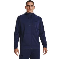 Bluza męska Under Armour Fleece FZ Hoodie. Niebieskie bluzy męskie Under Armour, m, bez wzorów, bez kaptura. Za 209.99 zł.
