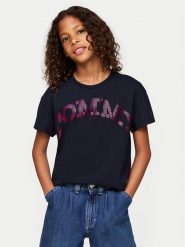 Tommy Hilfiger T-Shirt KG0KG08357 M Granatowy Regular Fit. Niebieskie t-shirty i topy dla dziewczynek Tommy Hilfiger, bez wzorów, z bawełny, bez ramiączek. Za 79.99 zł.