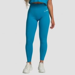 Legginsy damskie fitness z wysokim stanem akwamarynowe Limitless. Niebieskie legginsy damskie GYMBEAM, xs, bez wzorów, z elastanu, z podwyższonym stanem, na fitness i siłownię. Za 115.90 zł.