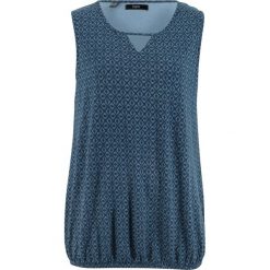 Top z gumką bonprix ciemnoniebieski z nadrukiem. Topy damskie marki bonprix. Za 44.99 zł.