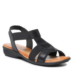 Sandały Go Soft. Czarne klapki damskie GO SOFT, bez wzorów, bez obcasa, na płaskiej podeszwie, bez zapięcia. Za 159.99 zł.