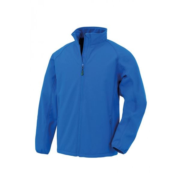Kurtka z recyklingu Result Softshell. Niebieskie kurtki męskie RESULT, xl, bez wzorów, z materiału, bez kaptura. Za 133.60 zł.