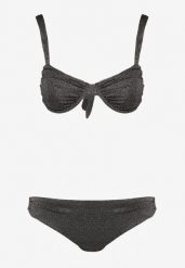 Czarne Dwuczęściowe Bikini Biustonosz Wiązany na Plecach Majtki Typu Figi Tiamanis. Czarne bikini damskie Born2be, na lato, l, bez wzorów. Za 59.99 zł.