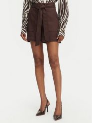 Guess Szorty materiałowe W5GD1R WG4C2 Brązowy ciemny Regular Fit. Brązowe szorty damskie Guess, xl, z aplikacjami, z lyocellu. Za 294.99 zł.