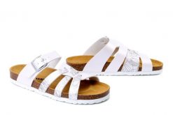 DR. BRINKMANN 700787-03 weiss, klapki damskie. Białe klapki damskie Dr. Brinkmann, bez wzorów, bez obcasa. Za 194.90 zł.