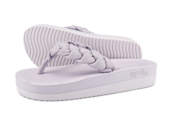 Klapki basenowe damskie Flip Flop Comfy Weave. Fioletowe klapki damskie Flip Flop, bez wzorów, z gumy, bez obcasa. Za 95.49 zł.