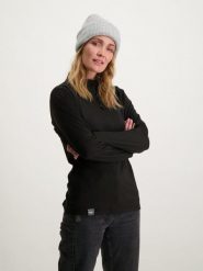 Bluza narciarska damska Poederbaas. Czarne bluzy damskie POEDERBAAS, na zimę, xl, bez wzorów, z materiału, bez kaptura. Za 151.68 zł.