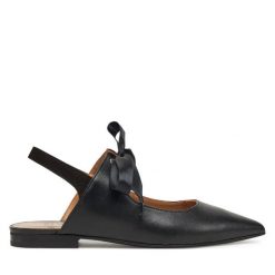 Sandały Fly London. Czarne sandały damskie Fly London, bez wzorów, bez obcasa, na płaskiej podeszwie, bez zapięcia. Za 489.99 zł.