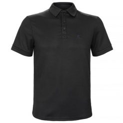 Koszulka polo z krótkim rękawem męska King Equestrian Edwin 23AW. Czarne koszule męskie KING EQUESTRIAN, l, bez wzorów, bez kołnierzyka, bez ramiączek, do jazdy konnej. Za 194.99 zł.