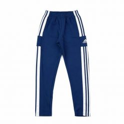 Spodnie dresowe męskie Adidas Squadra 21 AeroReady. Niebieskie spodnie sportowe męskie Adidas, m, bez wzorów, z dresówki, do biegania. Za 100.86 zł.