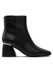 DKNY Botki K4489649 Czarny. Czarne botki damskie DKNY, ze skóry, bez obcasa, na słupku, bez zapięcia. Za 779.99 zł.
