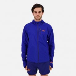 Kurtka przeciwwiatrowa wodoodporna Męska Bieganie MID-ULTRA WINDBREAKER. Niebieskie kurtki męskie BODYCROSS, na zimę, m, bez wzorów, sportowe, bez kaptura. Za 640.99 zł.