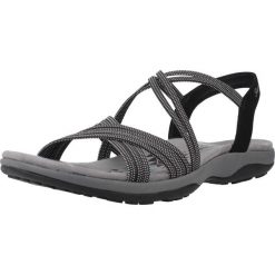 Sandały SKECHERS REGGAE SLIM - TURN IT UP Czarny. Czarne sandały damskie Skechers, bez wzorów, z tkaniny, bez obcasa, bez zapięcia. Za 232.99 zł.