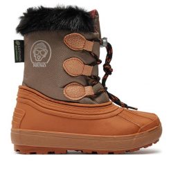 Śniegowce Boatilus. Brązowe buty zimowe chłopięce Boatilus, bez wzorów, bez zapięcia. Za 219.99 zł.