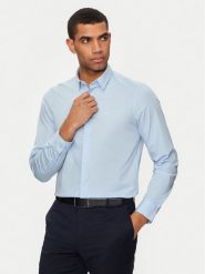 Calvin Klein Koszula K10K110856 Niebieski Slim Fit. Niebieskie koszule męskie Calvin Klein, m, bez wzorów, z bawełny, biznesowe, bez kołnierzyka, bez ramiączek. Za 249.99 zł.