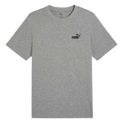 Męska Koszulka Essentials No 1 Small Logo T-shirt. Szare koszulki sportowe męskie Puma, m, bez wzorów, bez kołnierzyka, bez ramiączek, trekkingowe. Za 100.99 zł.