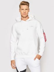Alpha Industries Bluza Back Print 178318 Biały Regular Fit. Białe bluzy męskie Alpha Industries, m, bez wzorów, z bawełny, bez kaptura. Za 229.99 zł.