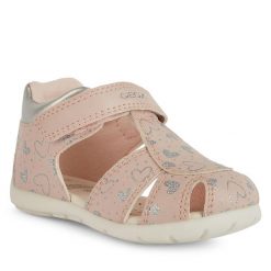 Sandały Geox. Czerwone sandały dziewczęce Geox, bez zapięcia. Za 139.99 zł.