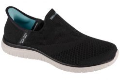 Buty Kobieta Skechers Slipins Virtue Sleek czarny. Czarne obuwie sportowe damskie Skechers, bez wzorów, z syntetyku. Za 279.99 zł.