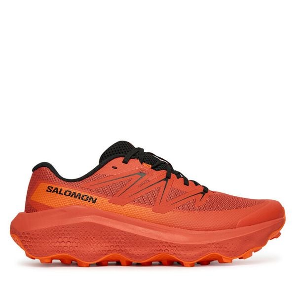 Buty do biegania Salomon. Czerwone buty sportowe męskie Salomon, bez zapięcia, do biegania. Za 445.99 zł.