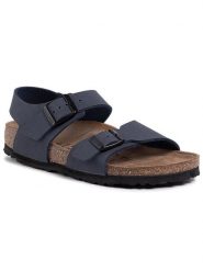Birkenstock Sandały New 87773 D Niebieski. Niebieskie sandały chłopięce Birkenstock, ze skóry, bez zapięcia. Za 299.99 zł.