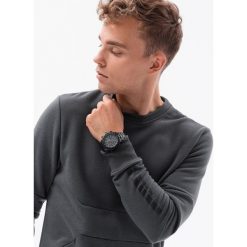 Ombre Bluza męska z kieszenią zapinaną na zamek - grafitowa B1349 L. Szare bluzy męskie Ombre, l, bez wzorów, bez kaptura. Za 79.99 zł.