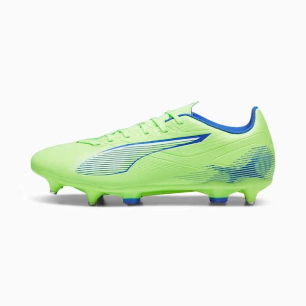 Buty piłkarskie PUMA Ultra 5 Play MxSG. Zielone buty sportowe męskie Puma, bez zapięcia, do piłki nożnej. Za 118.90 zł.
