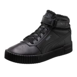 Buty Damskie Carina 2.0 Ze Skóry Ekologicznej O Średnim Kroju. Czarne obuwie sportowe damskie Puma, bez wzorów, ze skóry ekologicznej, trekkingowe. Za 403.99 zł.