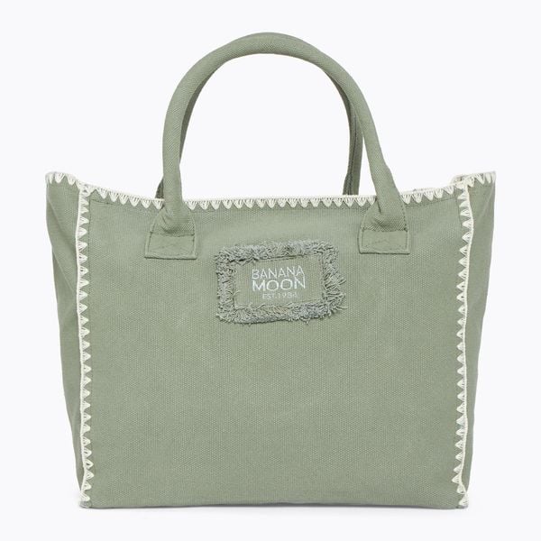 Torba damska Banana Moon Seta Carlina. Zielone torebki shopper damskie Banana Moon, bez wzorów, z bawełny, biznesowe, bez dodatków. Za 309.99 zł.