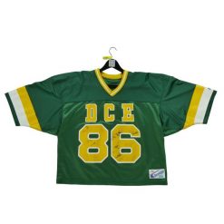 Second life - Męska koszulka do futbolu amerykańskiego zielona - Stan dobry. Zielone koszulki sportowe męskie Champion, m, bez wzorów, bez kołnierzyka, bez ramiączek, do piłki nożnej. Za 76.10 zł.