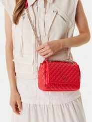 Guess Torebka HWEQG954121 Koralowy. Pomarańczowe torebki do ręki damskie Guess, z aplikacjami, ze skóry, wizytowe, bez dodatków. Za 299.99 zł.