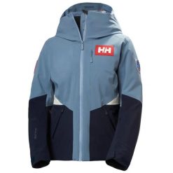 Damska kurtka narciarska Helly Hansen Kvitfjell Race. Niebieskie kurtki damskie Helly Hansen, m, bez wzorów, z dzianiny, bez kaptura, narciarskie. Za 2,451.50 zł.
