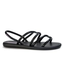Sandały damskie Ipanema 27135AV559. Czarne sandały damskie Ipanema, bez wzorów, z materiału, bez obcasa, na płaskiej podeszwie, bez zapięcia. Za 79.00 zł.