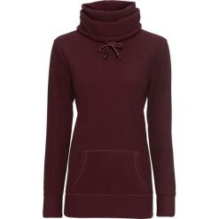 Sweter z polaru, długi rękaw bonprix czerwony klonowy - czarny w paski. Swetry damskie marki bonprix. Za 59.99 zł.