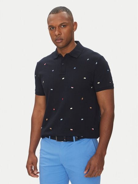 Tommy Hilfiger Polo Critter MW0MW39044 Granatowy Regular Fit. Niebieskie koszulki polo męskie Tommy Hilfiger, l, bez wzorów, z bawełny, bez ramiączek. Za 259.99 zł.