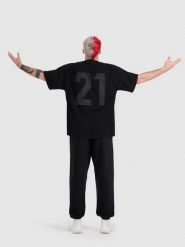 4F T-shirt oversize z nadrukiem męski 4F x Tomasz Fornal - czarny M. Czarne koszulki sportowe męskie 4f, m, bez wzorów, z dzianiny, sportowe, bez kołnierzyka. Za 119.99 zł.