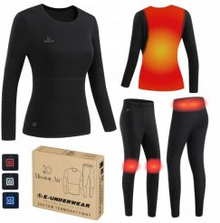 Mission Air E-UNDERWEAR Woman bielizna damska termoaktywna podgrzewana zestaw roz.M. Czerwona bielizna termoaktywna damska Mission Air, m, bez wzorów, bez ramiączek. Za 321.39 zł.