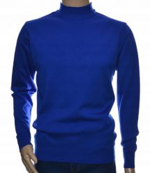 Sweter męski ze stójką z półgolfem półgolf z wełny wełniany XXL 2XL lazur. Bluzy męskie Ombre, m, bez wzorów, z wełny, bez kaptura. Za 151.28 zł.